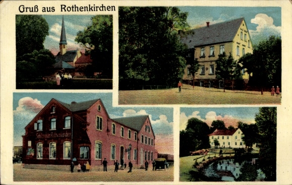 Postcard Rothenkirchen Steinberg in Vogtland, partial views