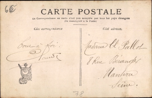 PC Versailles Yvelines, with pictures of personalities, date 17-1-1906, Versailles