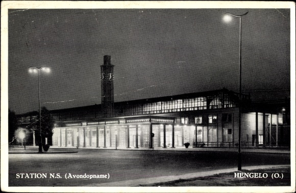 Postcard Hengelo Overijssel Niederlande, Station