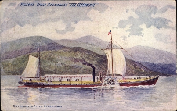 Artist PC Hudson River, Fulton&#39;s First Steamboat The Clermont