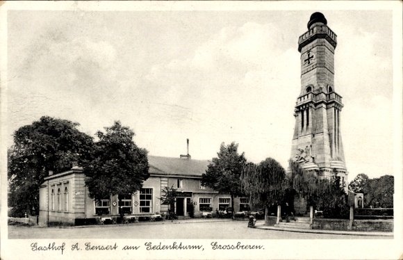 Ak Großbeeren in Brandenburg, Gasthof am Gedenkturm