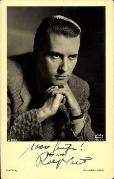 Ak Schauspieler Rolf Weih, Portrait, Ross 3322/1, Autogramm
