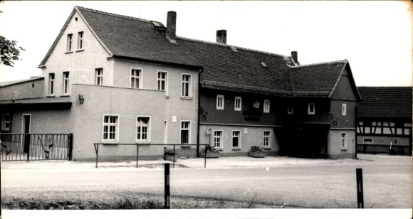 Postcard Dänkritz Neukirchen in Saxony, consumer restaurant Sänkritzer Schmiede, half-timbered