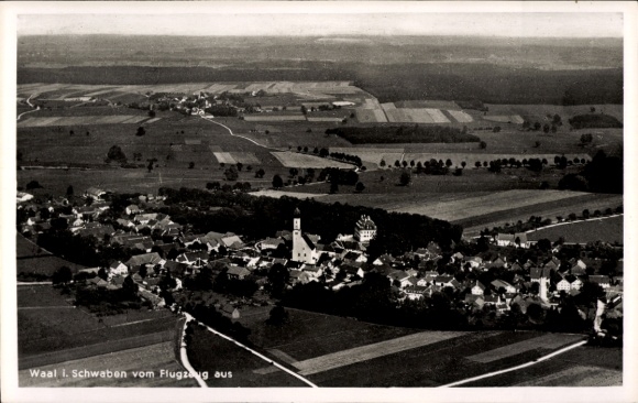 Ak Waal in Schwaben, Fliegeraufnahme