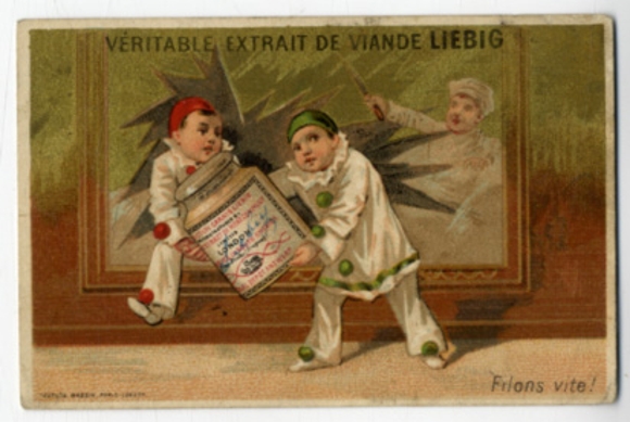 Liebig single image image 3 Series A 42 S 136 Theft I (Two Pierrots) 1883