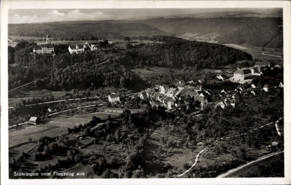 Ak Stühlingen im Schwarzwald Baden, Fliegeraufnahme
