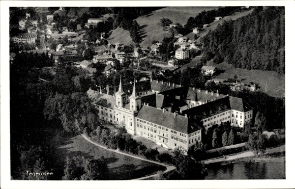 Postcard Tegernsee in Upper Bavaria, aerial photograph