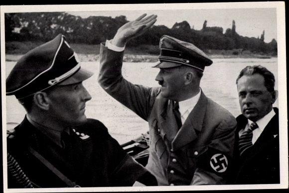 Collective picture Germany awakens 182 Hitler, Heinrich Hoffmann, Godesberg Rhine, SS main group leaders