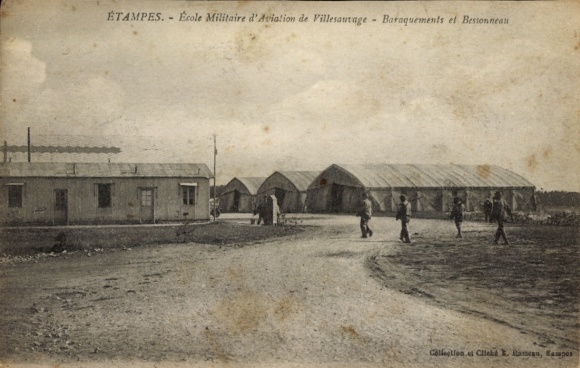 Ak Étampes Essonne, Ecole Militaire d'Aviation, Villesauvage, Baraquements, Bessonneau