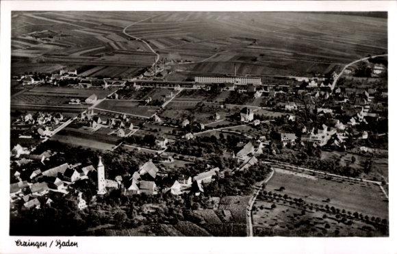 Postcard Erzingen in Klettgau Baden, aerial photograph