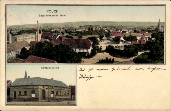 Postcard Pouch in Saxony-Anhalt, view from the red tower, consumer association