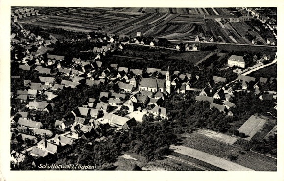 Ak Schutterwald in Baden Württemberg, Luftaufnahme