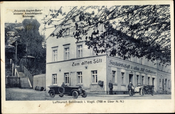 Ak Schöneck im Vogtland, Gastwirtschaft Zum alten Söll, Friedrich August Stein