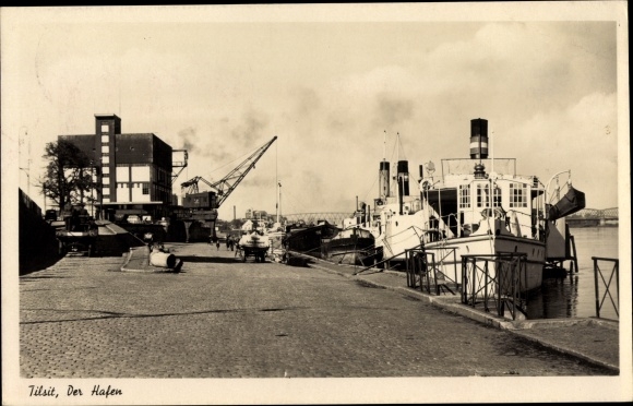 Ak Sowjetsk Tilsit Ostpreußen, Der Hafen