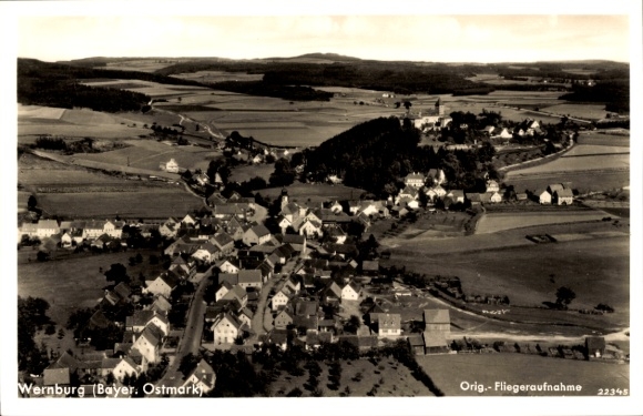Postcard Wernburg Bayerische Ostmark, aerial photograph