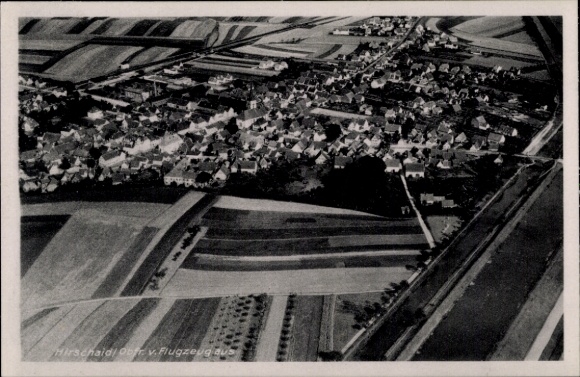 Postcard Hirschaid in Upper Franconia, aerial photograph