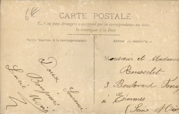 Letters Postcard Marie, Woman, Portrait, Flowers