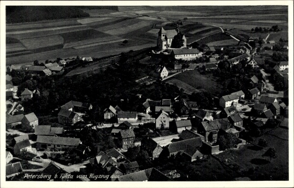 Ak Petersberg in Hessen, Fliegeraufnahme