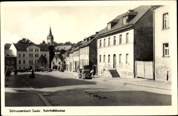 Ak Schwarzenbach an der Saale Oberfranken, Bahnhofstraße