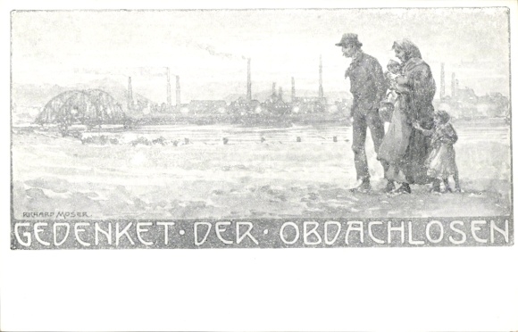 Artist Postcard Moser, Richard, Remember the Homeless