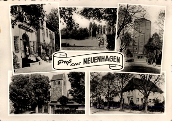 Postcard Neuenhagen near Berlin, tower, park