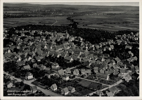 Postcard Echterdingen on the Fildern, aerial photograph