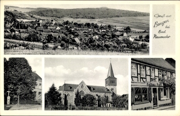 Postcard Bengen county in the Eifel, panorama, church, guesthouse