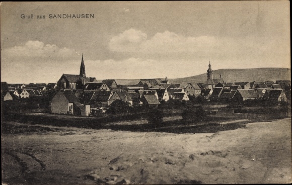 Postcard Sandhausen near Heidelberg, general view