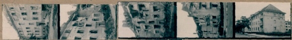 Contact print photos Berlin Lichterfelde, 5 photos approx. 4x2 cm, Saarbrücker Straße, destruction 2nd World War