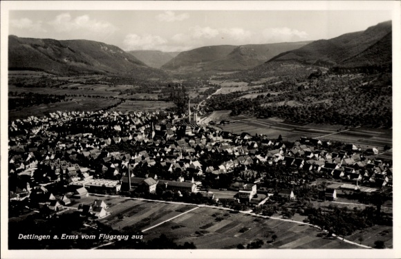 Postcard Dettingen an der Erms, general view, aerial photograph