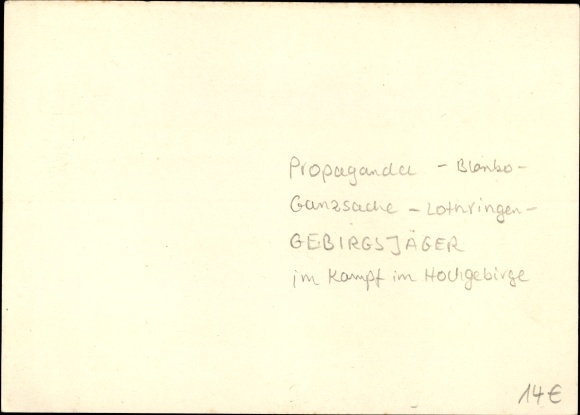 Postal stationery PC by Axster Heudtlass, Werner, in the fight for freedom, army mountain guide at the MG
