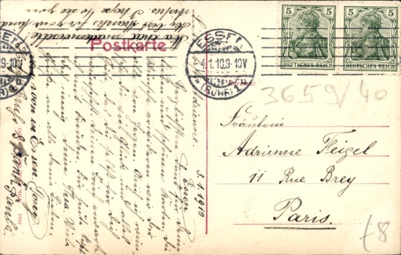 Postcard Essen in the Ruhr area, villas at Bernewäldchen, Richard Wagner-Straße