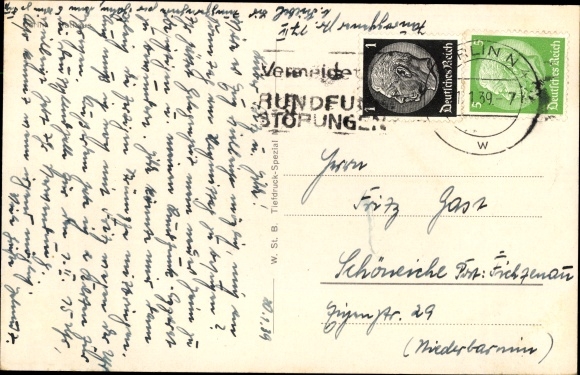 Postcard Berlin Mitte, City Hall, trams