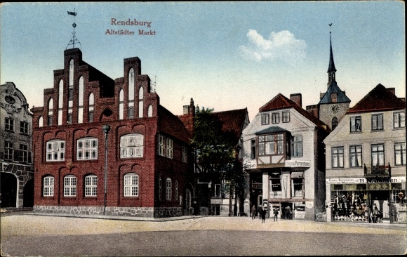 Ak Rendsburg in Schleswig Holstein, Altstädter Markt, Geschäfte