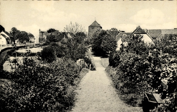 Postcard Rüthen in Westphalia, way into the town