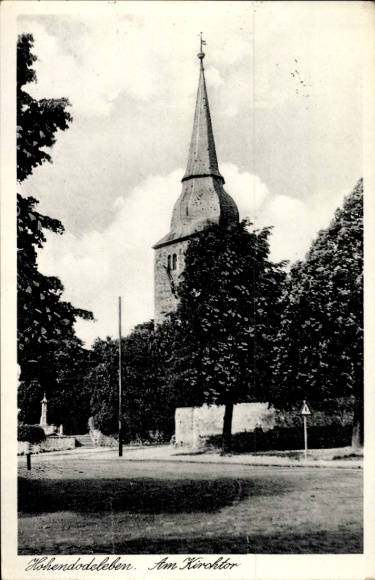 Postcard Hohendodeleben Wanzleben Börde in Saxony Anhalt, Am Kirchtor