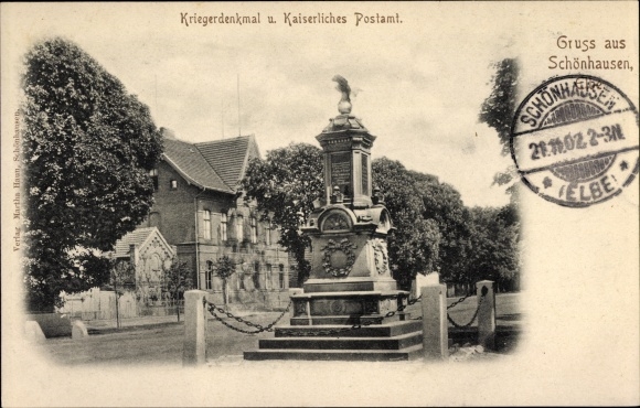 PC Schönhausen an der Elbe, war memorial, imperial post office