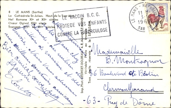 Postcard Le Mans Sarthe, St Julien Cathedral