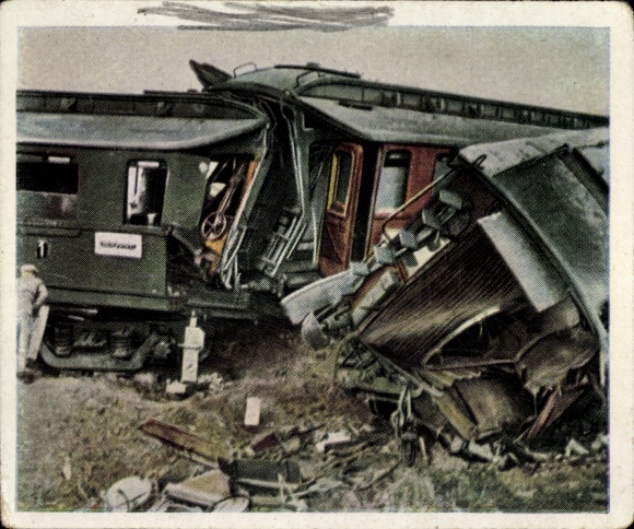 Sammelbild Die Nachkriegszeit Nr. 126, Juni 1928, Eisenbahnkatastrophe Siegelsdorf