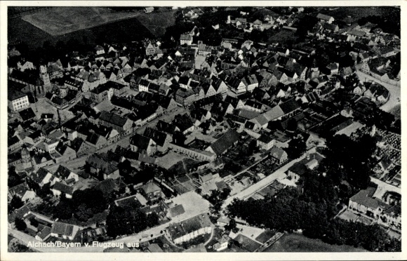 Ak Aichach in Oberbayern Schwaben, Fliegeraufnahme