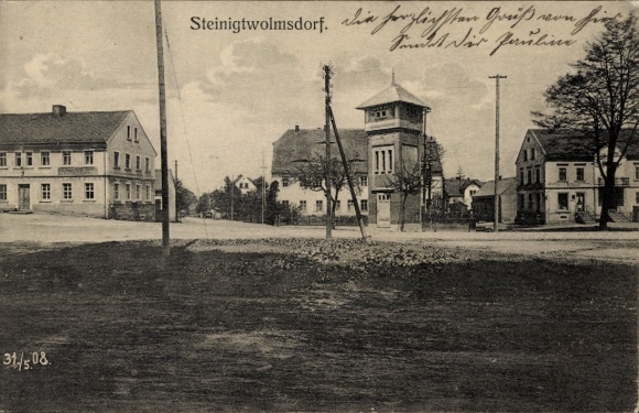 PC Steinigtwolmsdorf in Lusatia, street area, shops