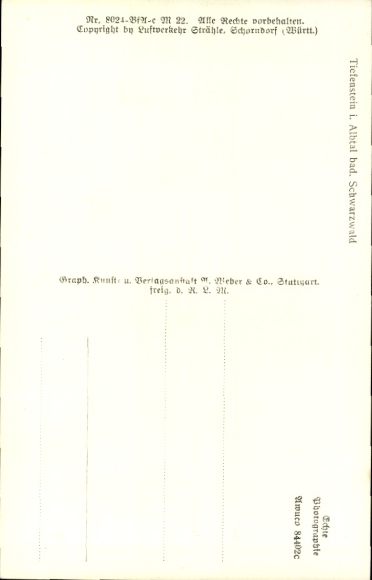 Postcard Tiefenstein Görwihl in Baden, aerial photograph