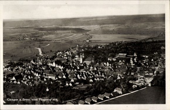 Ak Giengen an der Brenz, Fliegeraufnahme, Panorama