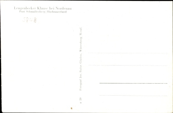 Postcard Nordenau Schmallenberg in the Hochsauerland, Klause Lengenbeck, forest