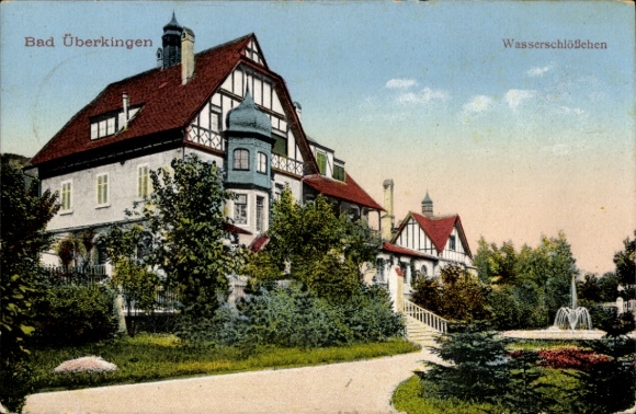 Postcard Bad Überkingen in Württemberg, water castle