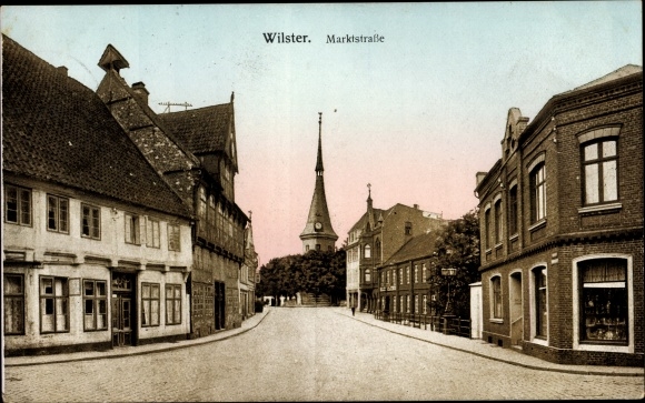 KP Wilster w Holsztynie, Marktstrasse, wieża kościoła, sklep