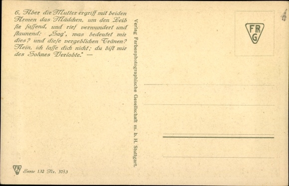 Artist PC Elßner, F., Wolfgang von Goethe, Hermann and Dorothea, series 132 no. 3753