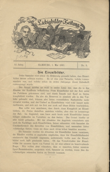 Liebig pictures newspaper advertising Dreser issue 5, volume 12, 1907
