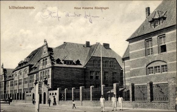 Postcard Rüstringen Wilhelmshaven, New Barracks Rüstringen, Architecture