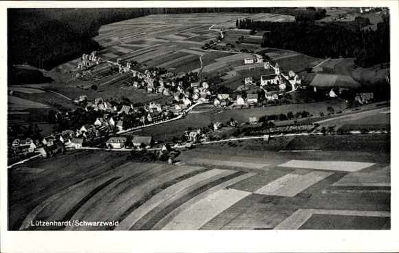 Ak Lützenhardt Waldachtal im Schwarzwald, Fliegeraufnahme